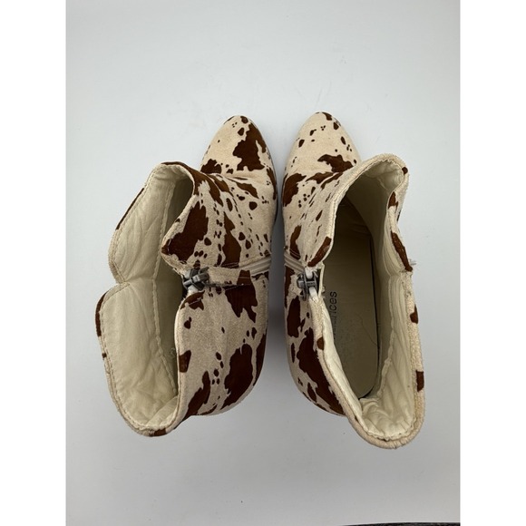 Maurices Cow Print Ankle Boots Western Cowgirl Block Heel Faux Suede 8.5M - Picture 10 of 12